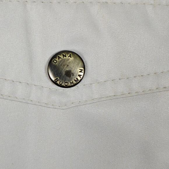 Dana Buchman Cream Quilted Zip Up Jacket 4 Pockets Women’s Size M - Picture 11 of 12